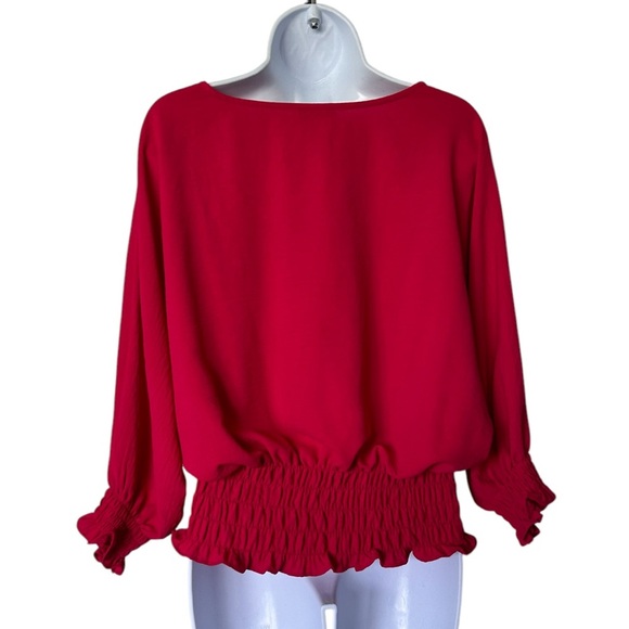 Vince Camuto hot pink Dolan top smocked waist excellent Size S - Picture 4 of 7